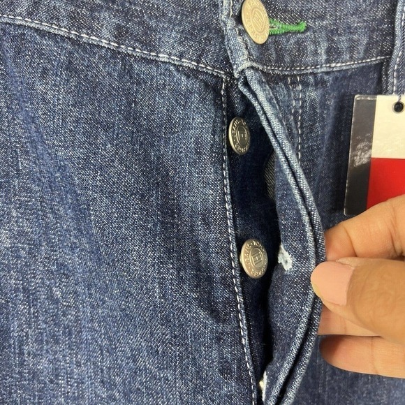 Tommy Hilfiger Vintage Cargo Jeans Size 9 Juniors Button Front Y2K - Picture 4 of 15